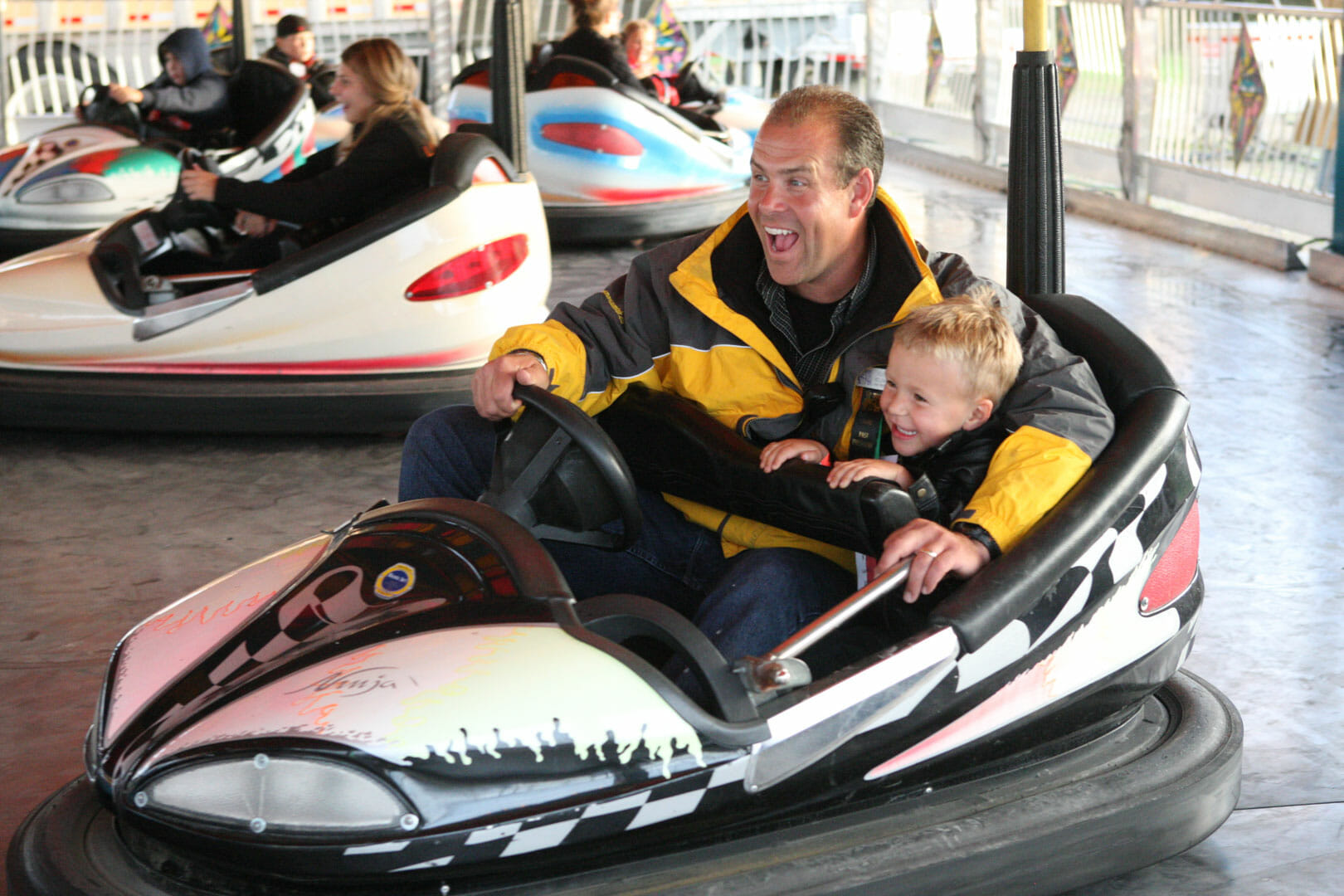 Markham Fair Friday - Midway Father and Son bumper car ride